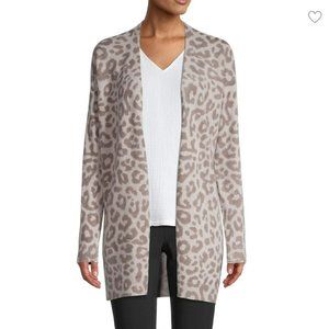 NWT Saks 5th Ave. Leopard Cashmere Cardigan, Size Small